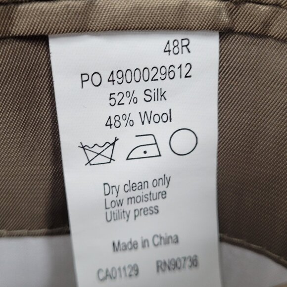 Lauren Ralph Lauren Tan Silk Wool Blend 2 Button Notch Blazer Sport Coat 48R - Picture 4 of 16